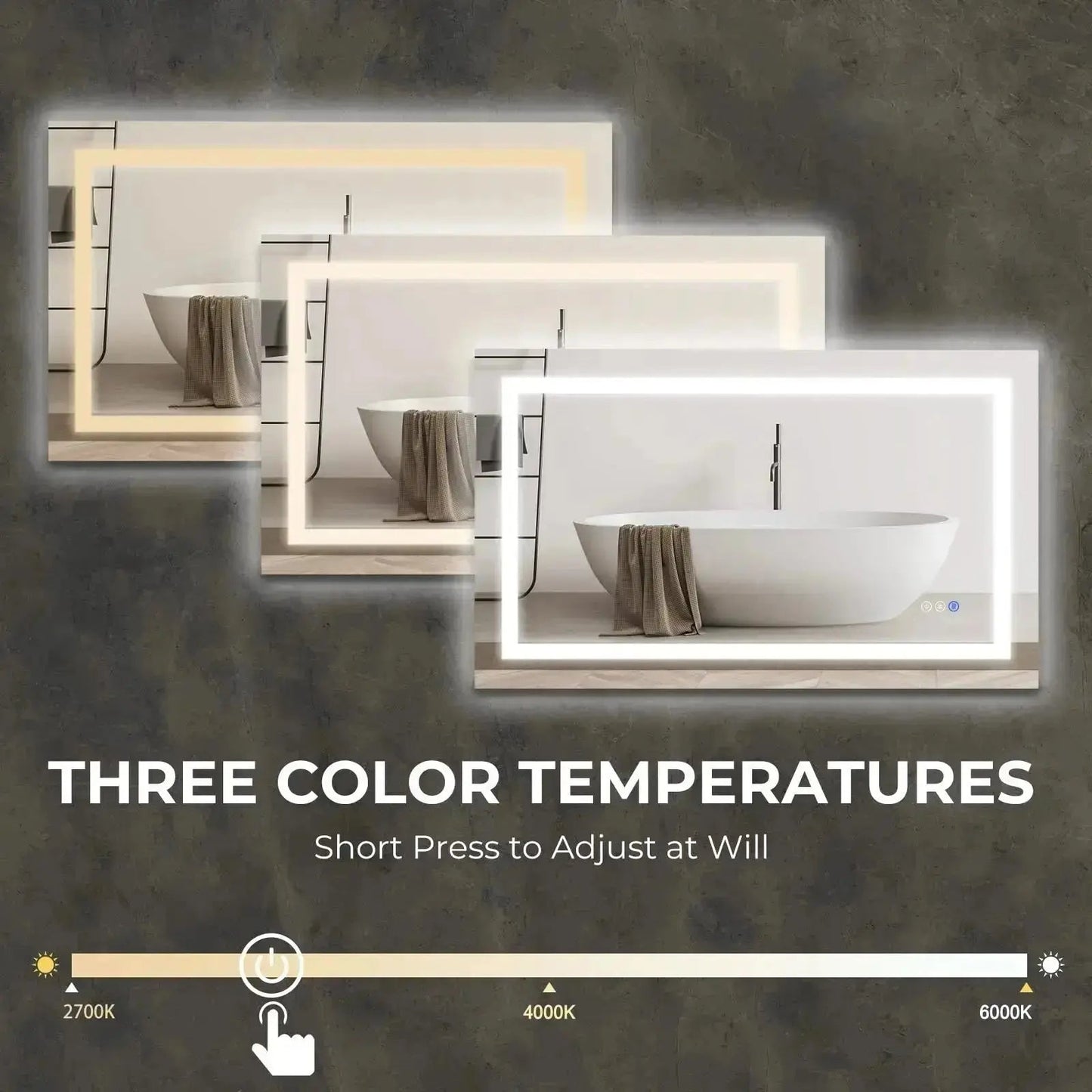 20 x 28 Inch Center Glow LED Bathroom Mirror