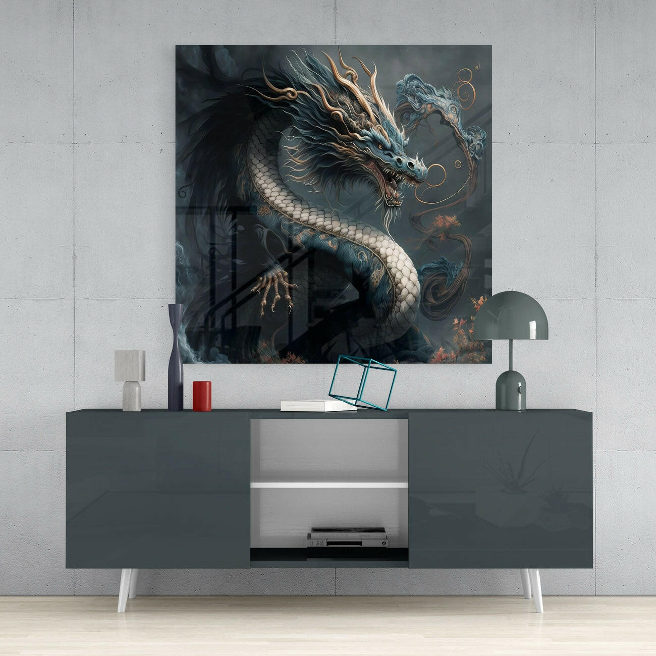Dragon's Roar Glass Wall Art || Designers Collection