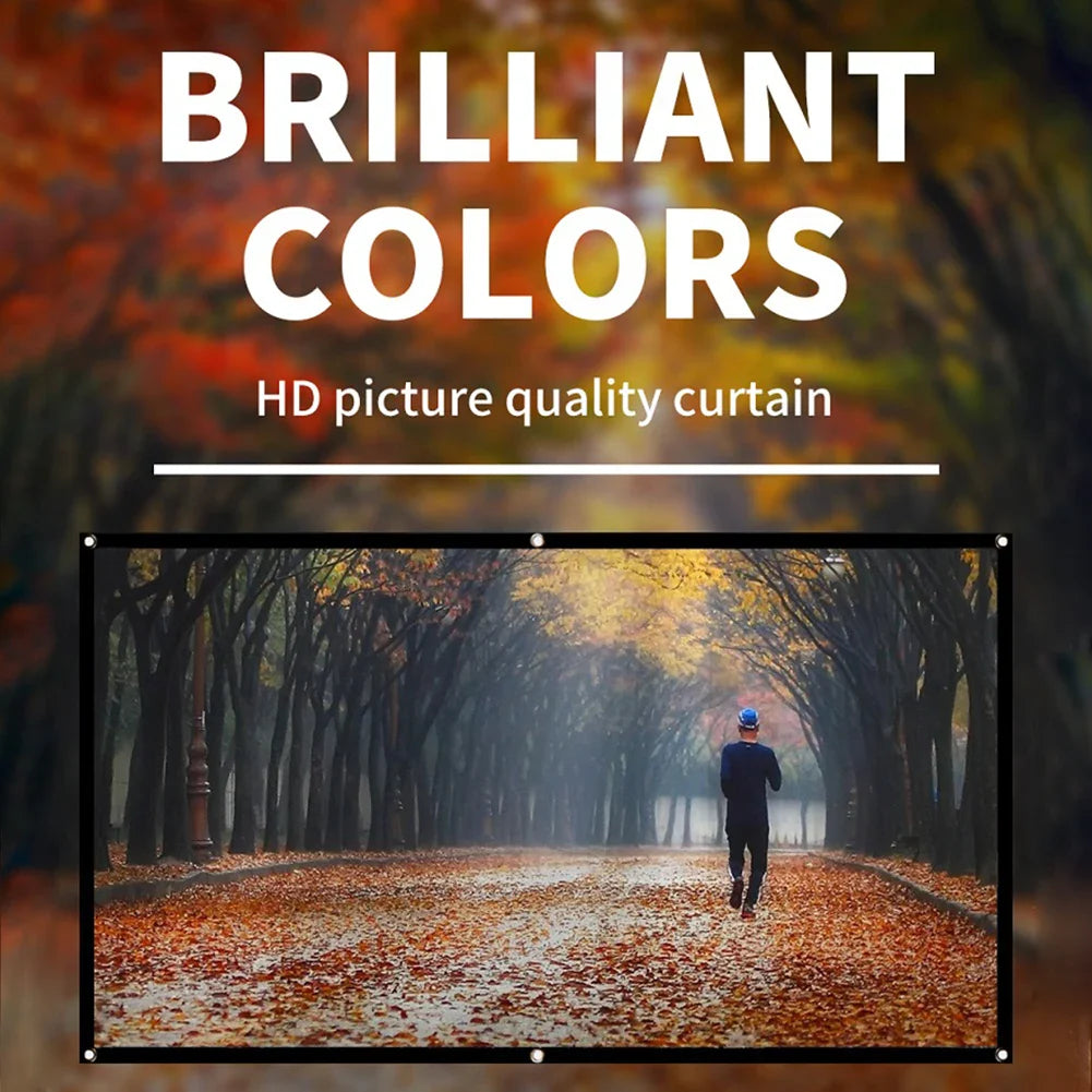 16:9 Portable Projector Screen Simple Projector Curtain 72/84/100/120/150 inch HD Display Screen Home Cinema Theater Movie Home