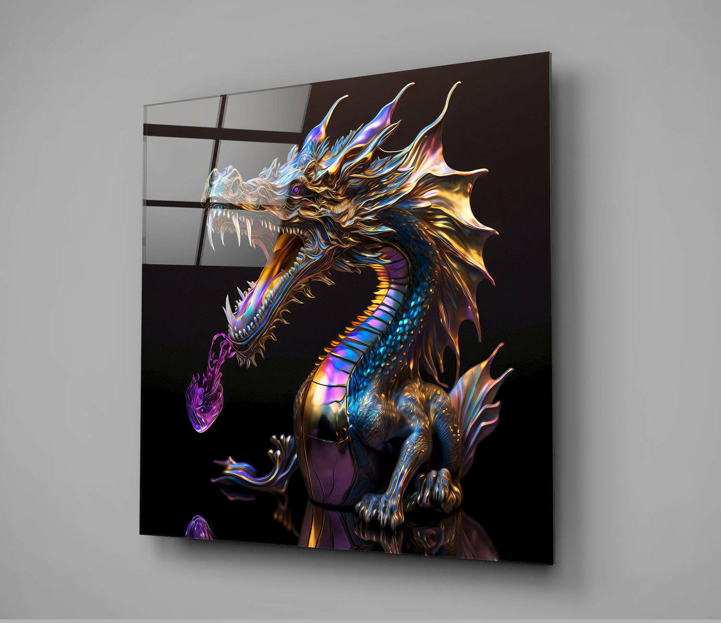 Dragon's Roar Glass Wall Art || Designers Collection