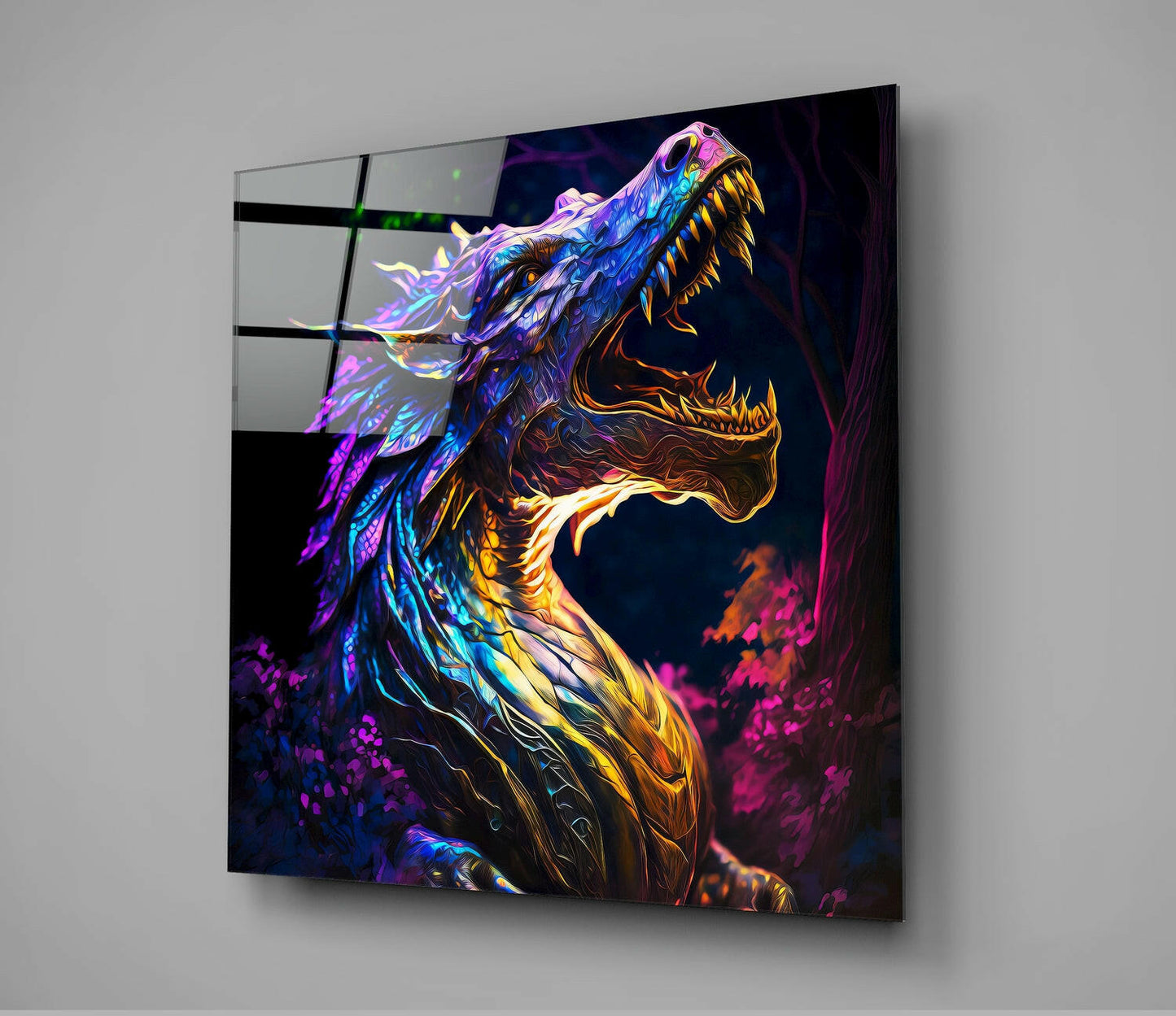 Dragon's Roar Glass Wall Art || Designers Collection