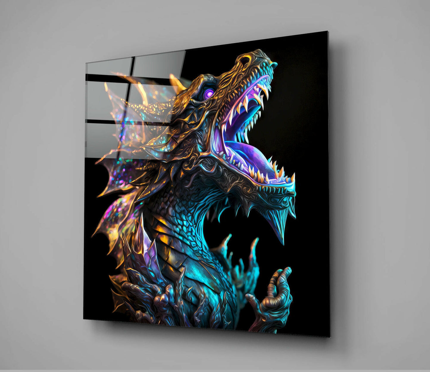 Dragon's Roar Glass Wall Art || Designers Collection