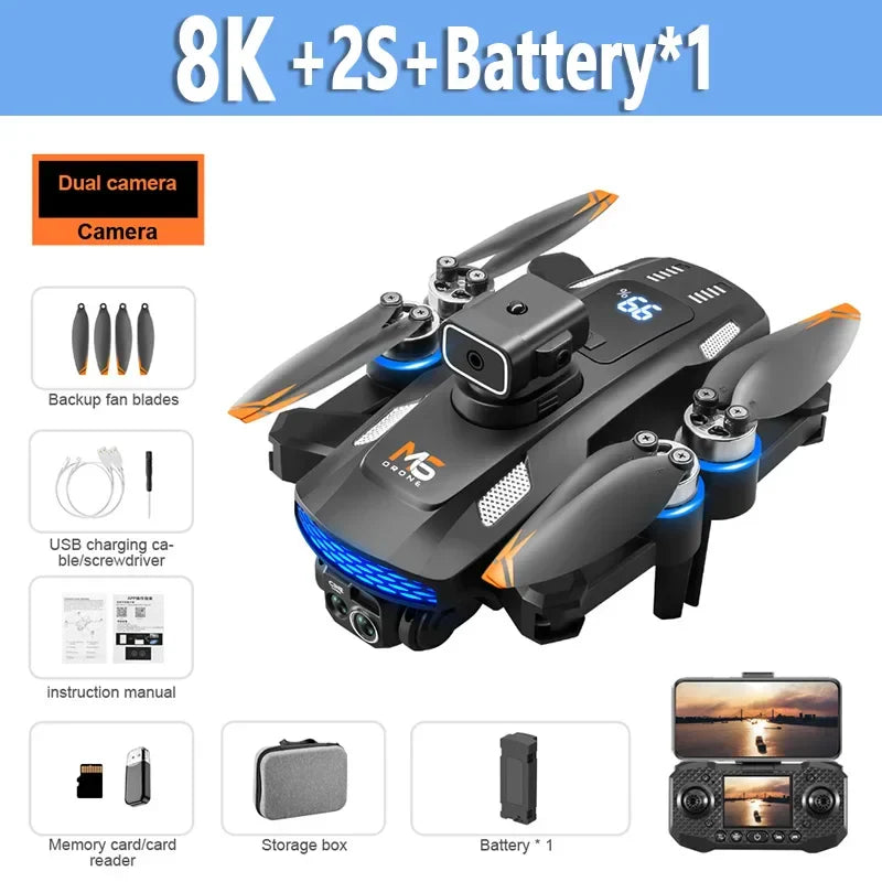 For Xiaomi M6 Drone Professional 8K Camera Drone 5G WIFI FPV UAV With screen remote control RC Dron avoidance Aerial Quadcopter