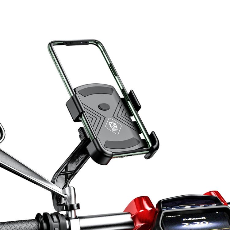 Kewig M16-B Bicycle Motorcycle Outdoor Riding Fixed Mobile Phone Bracket, Style: Rearview Mirror(Black)