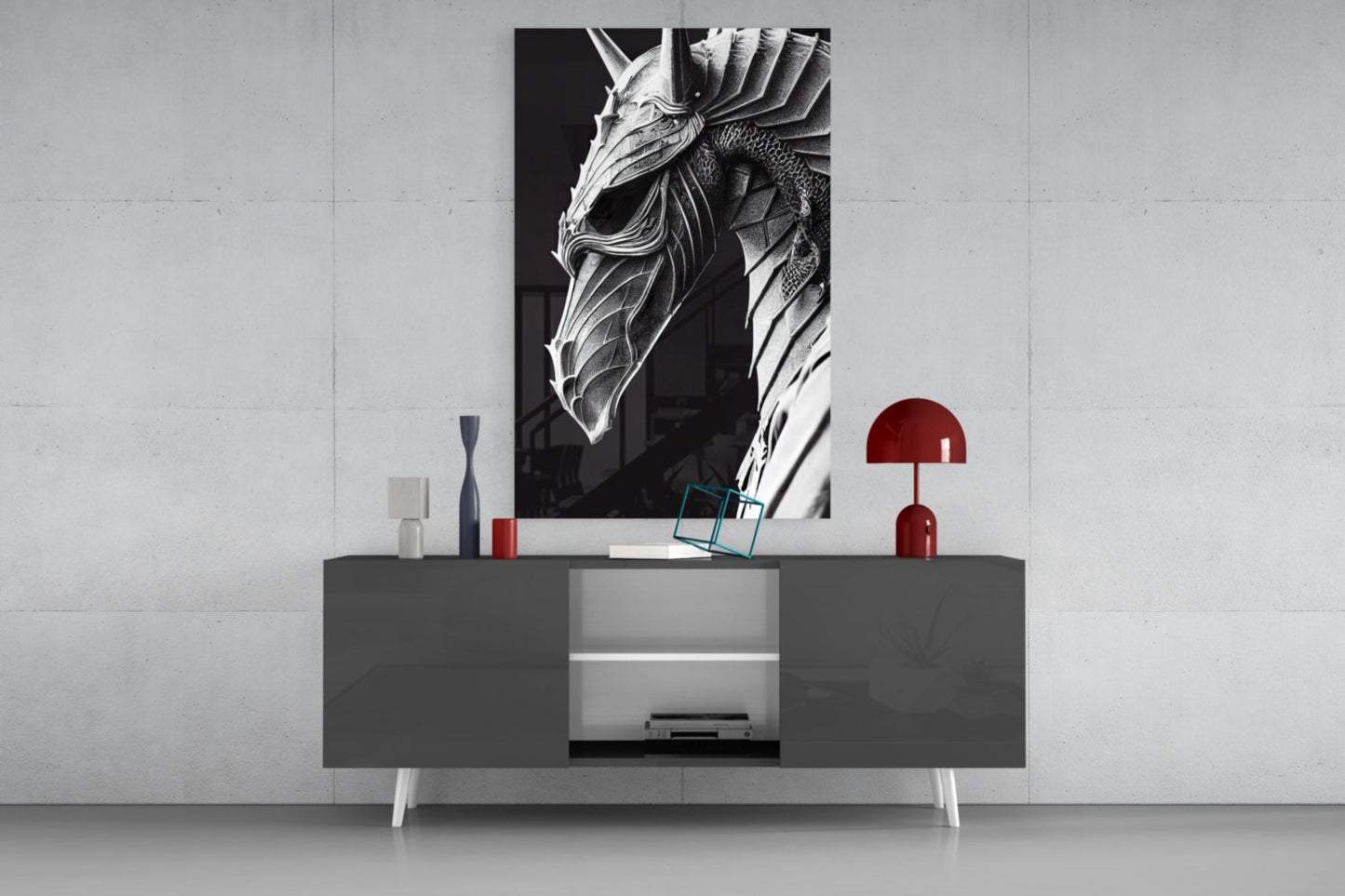 Iron Dragon Glass Art || Designer Collection