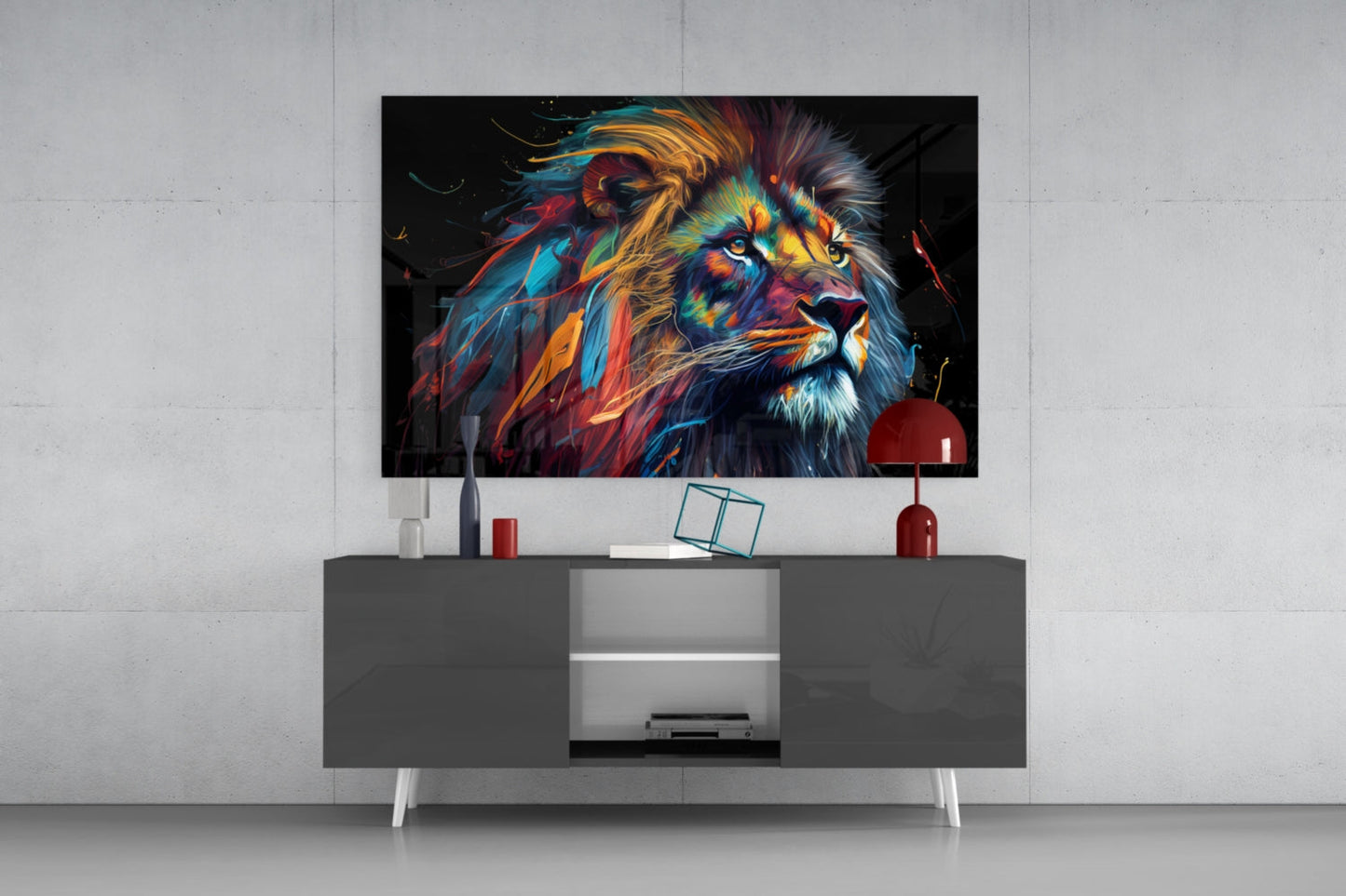 Nobility of the Lion Glass Wall Art || Designer Collection