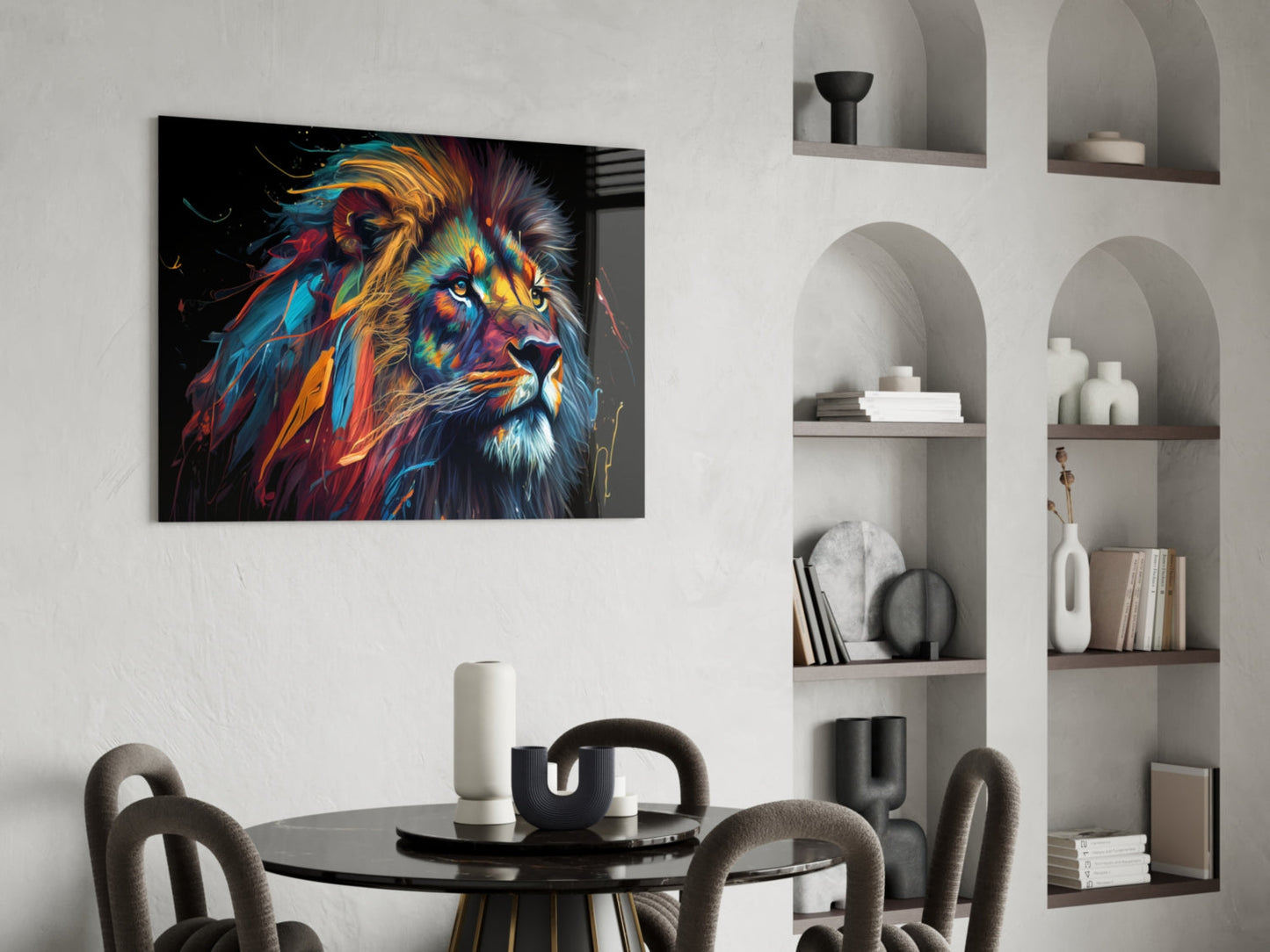 Nobility of the Lion Glass Wall Art || Designer Collection