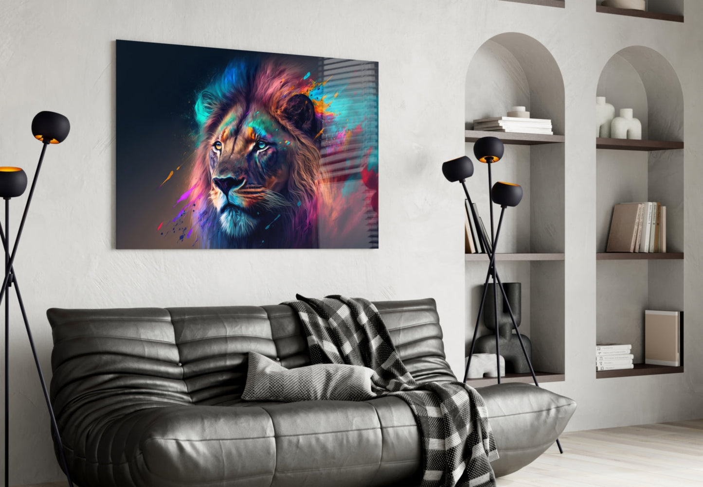 Nobility of the Lion Glass Wall Art || Designer Collection