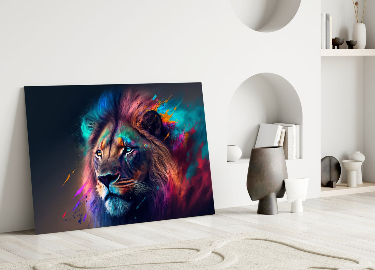 Nobility of the Lion Glass Wall Art || Designer Collection