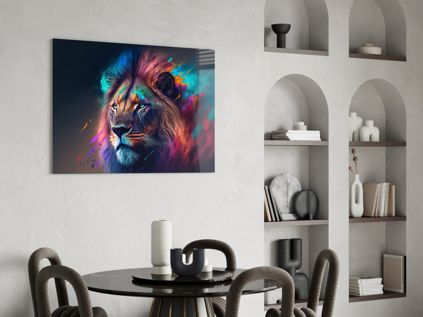 Nobility of the Lion Glass Wall Art || Designer Collection