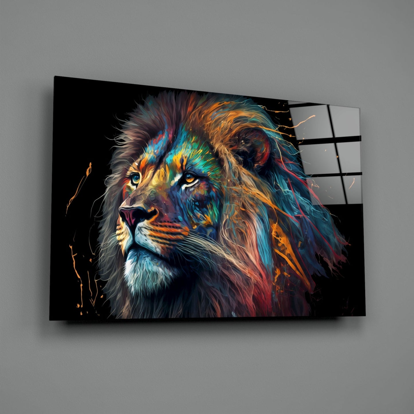Nobility of the Lion Glass Wall Art || Designer Collection