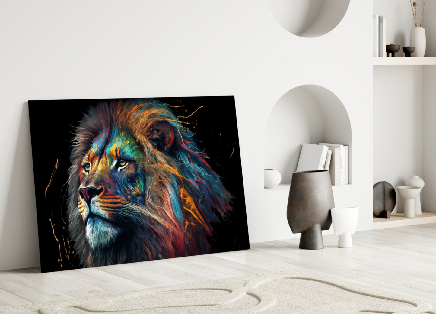 Nobility of the Lion Glass Wall Art || Designer Collection