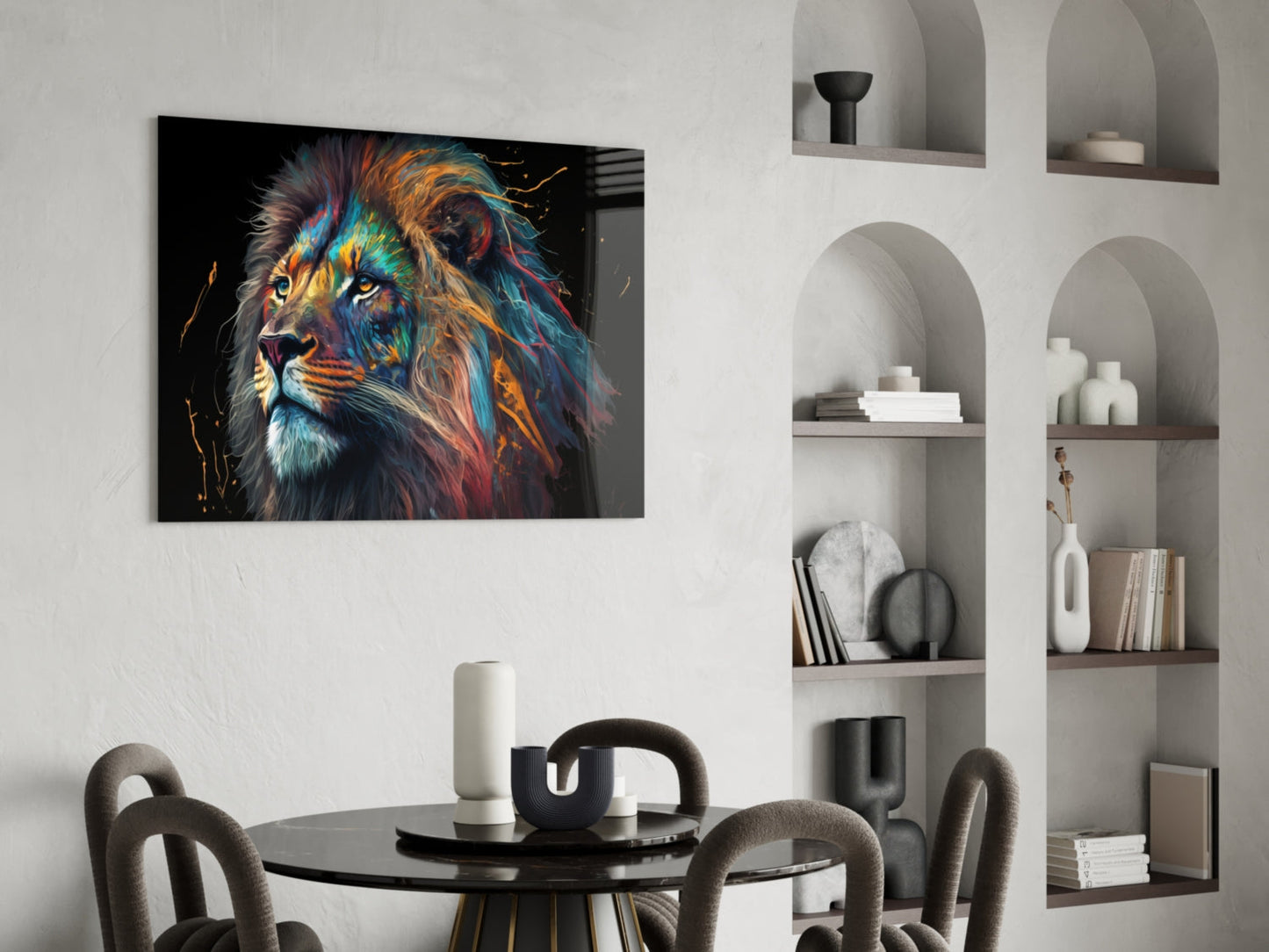Nobility of the Lion Glass Wall Art || Designer Collection