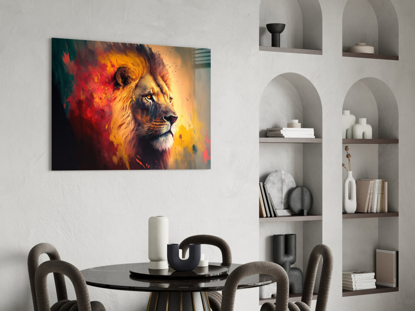 Nobility of the Lion Glass Wall Art || Designer Collection