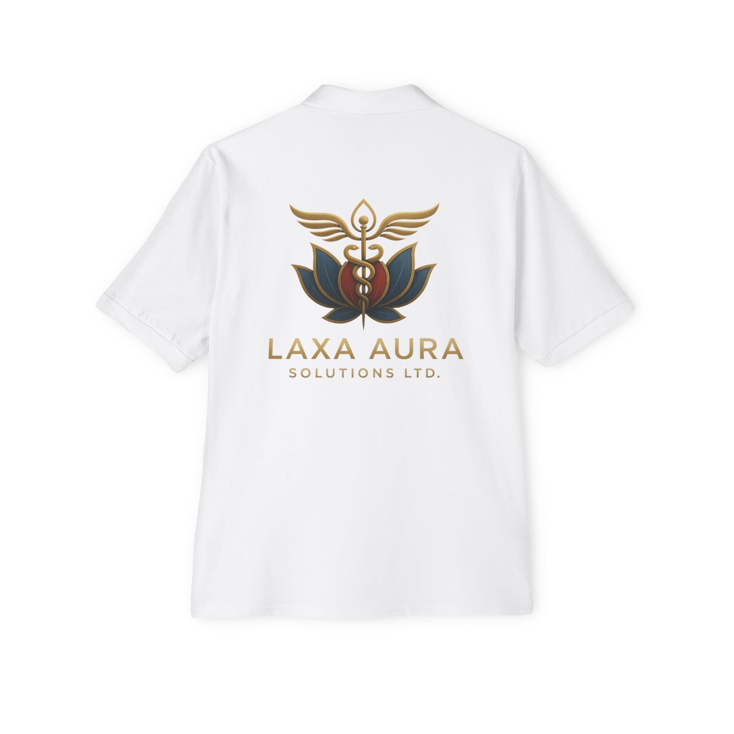Polo Shirt with Lotus Flower & Staff Design💎Laxa Aura Collection💎