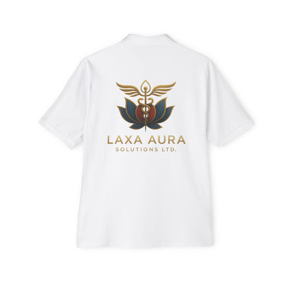 Polo Shirt with Lotus Flower & Staff Design💎Laxa Aura Collection💎