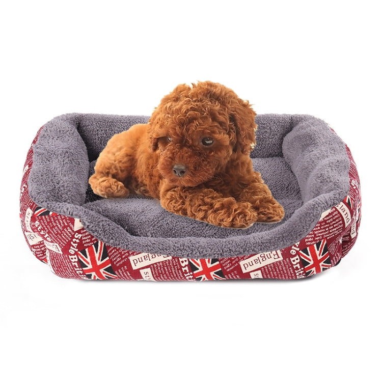 National Flag Four Seasons Genuine Warm Pet Dog Kennel Mat, Size: L, 66×50×14cm(Red)