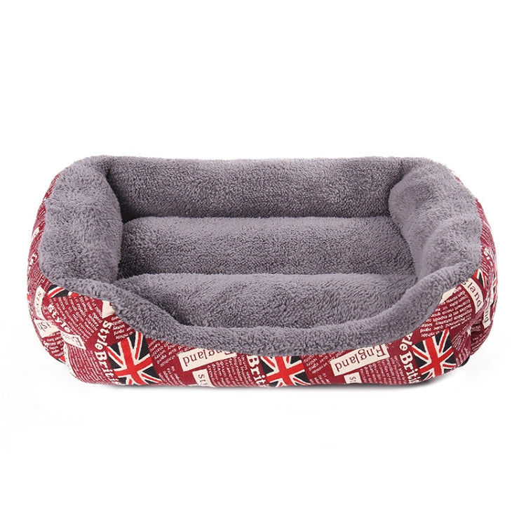 National Flag Four Seasons Genuine Warm Pet Dog Kennel Mat, Size: L, 66×50×14cm(Red)