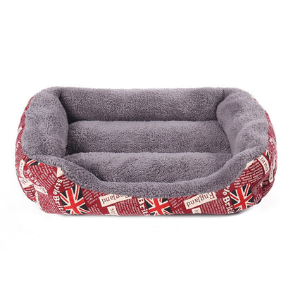 National Flag Four Seasons Genuine Warm Pet Dog Kennel Mat, Size: L, 66×50×14cm(Red)
