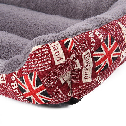 National Flag Four Seasons Genuine Warm Pet Dog Kennel Mat, Size: L, 66×50×14cm(Red)