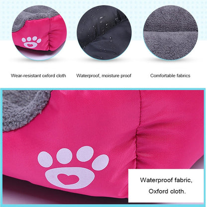 National Flag Four Seasons Genuine Warm Pet Dog Kennel Mat, Size: L, 66×50×14cm(Red)