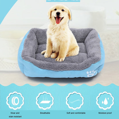 National Flag Four Seasons Genuine Warm Pet Dog Kennel Mat, Size: L, 66×50×14cm(Red)