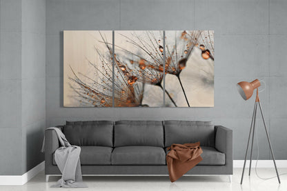 Cinnamon Dandelion Glass Wall Art