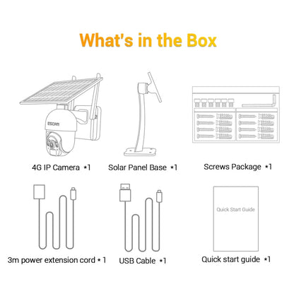 ESCAM QF450 HD 1080P 4G US Version Solar Powered IP Camera without Memory, Support Two-way Audio & PIR Motion Detection & Night Vision & TF Card