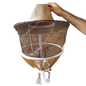Round Hat with Veil and Straps