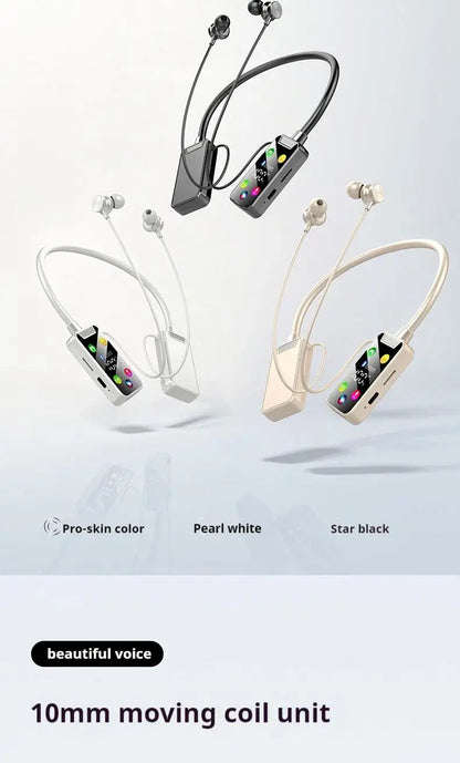 HD Screen HiFi Sound Neckband Long battery Life Wireless Bluetooth5.4 Headphones Earphones Sports Gamer Headsets Noise Reduction
