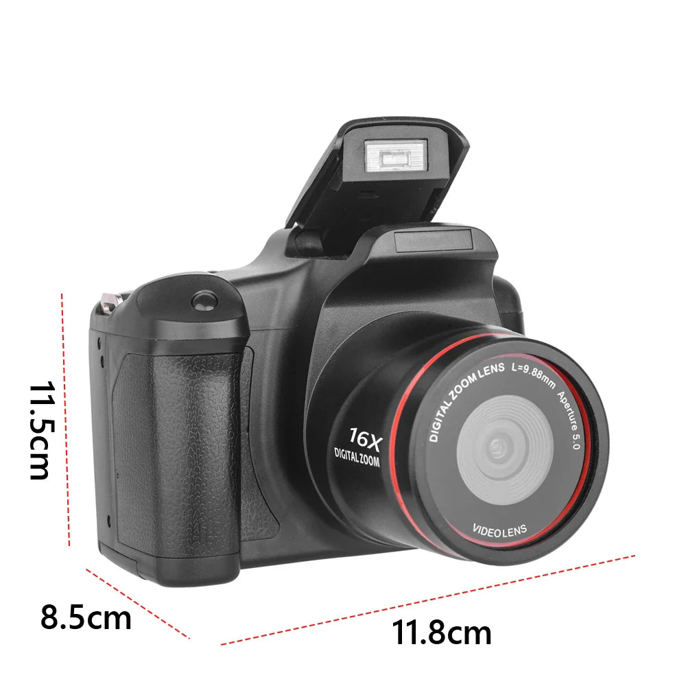 1080P 16MP Digital Camera 16X Zoom Vlogging Camera with 2.4 Inch LCD Screen Video Recorder for Photography
