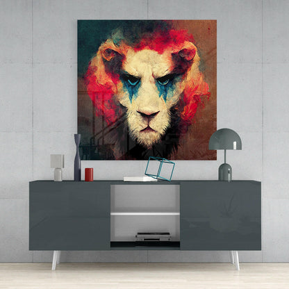 Lion Clown Glass Wall Art  || Designer Collection