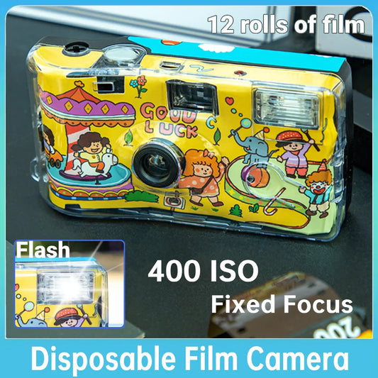 35mm Disposable Film Camera with Flash One Time Camera 400 ISO Disposable Camera for Gathering Wedding Travel Party Supply