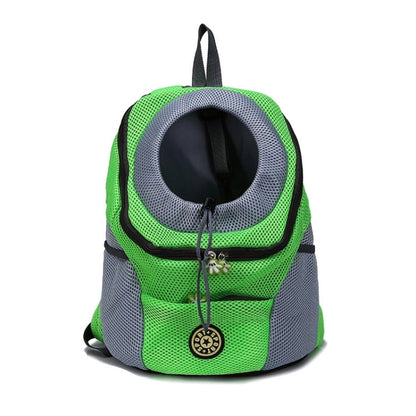 Outdoor Pet Dog Carrier Bag Front Bag Double Shoulder Portable Travel Backpack Mesh Backpack Head, Size:L(Green)