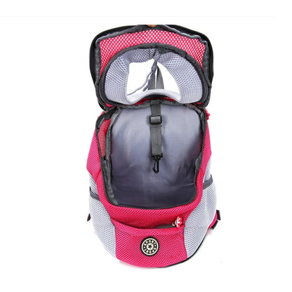 Outdoor Pet Dog Carrier Bag Front Bag Double Shoulder Portable Travel Backpack Mesh Backpack Head, Size:L(Green)