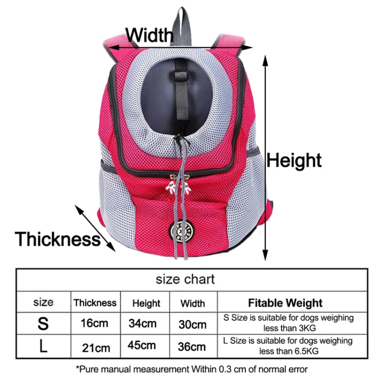 Outdoor Pet Dog Carrier Bag Front Bag Double Shoulder Portable Travel Backpack Mesh Backpack Head, Size:L(Green)