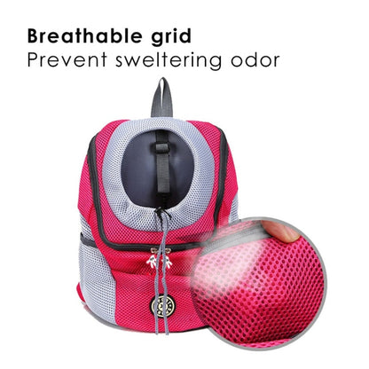 Outdoor Pet Dog Carrier Bag Front Bag Double Shoulder Portable Travel Backpack Mesh Backpack Head, Size:L(Green)