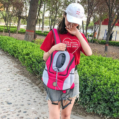 Outdoor Pet Dog Carrier Bag Front Bag Double Shoulder Portable Travel Backpack Mesh Backpack Head, Size:L(Green)