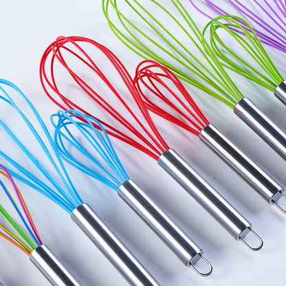 Silicone Egg Beater Home Egg Mixer Kitchen Gadgets Cream Baking Tools, Colour: 10 inch Black
