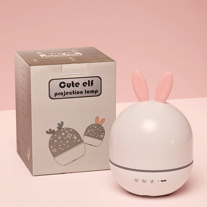 Rotatable Cartoon Atmosphere Projection Lamp Music Night Light, Spec: Plug-in Model(Rabbit)