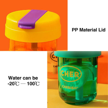 300ml Mini Children Water Mug Leakage-proof Student Plastic Portable Straw Cup(Yellow)