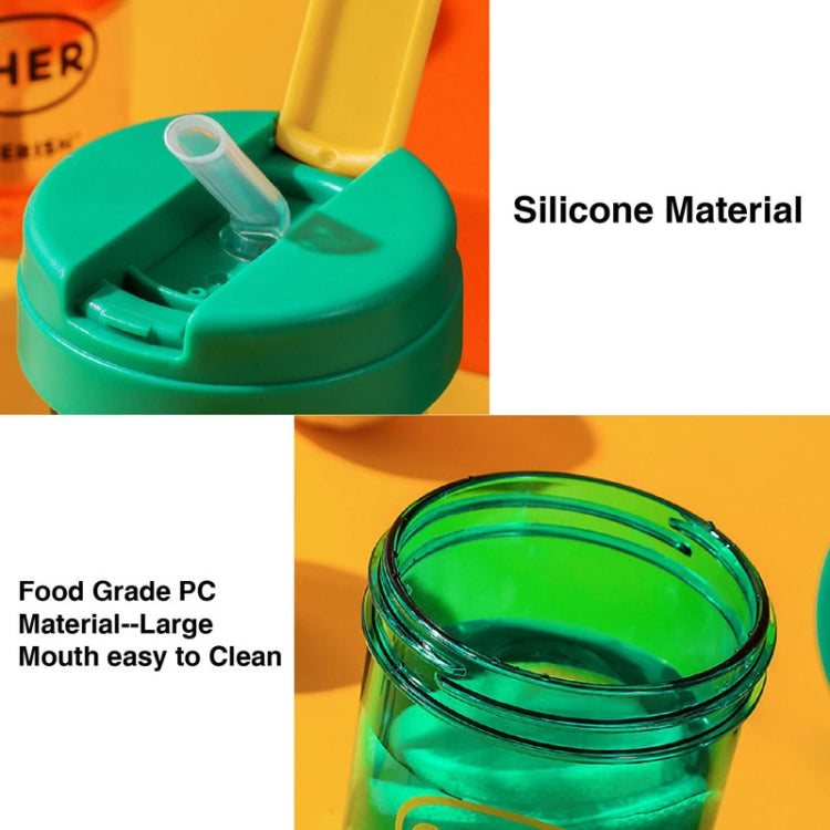 300ml Mini Children Water Mug Leakage-proof Student Plastic Portable Straw Cup(Yellow)