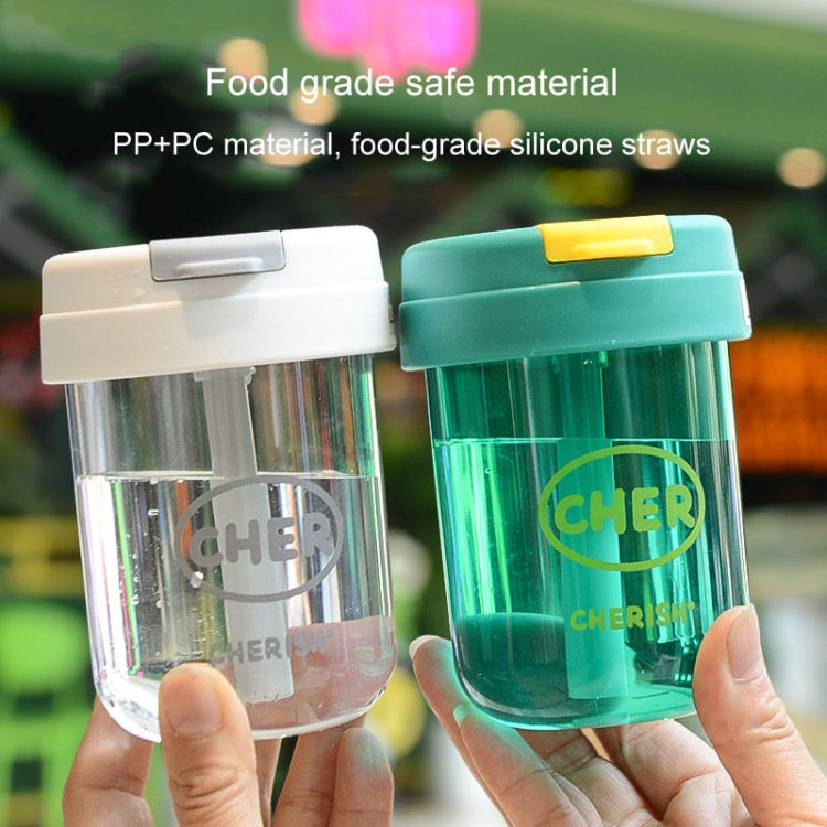 300ml Mini Children Water Mug Leakage-proof Student Plastic Portable Straw Cup(Yellow)