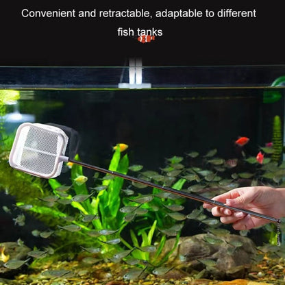 3D Fish Tank Fishing Net Stainless Steel Retractable Fish Shrimp Fish Net Pocket, Color: Round White