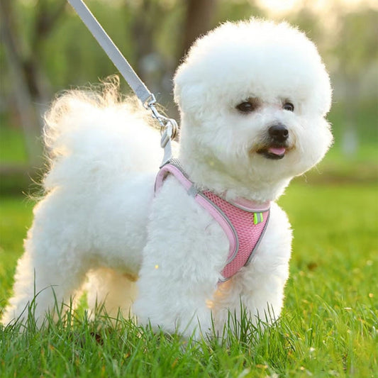 Undershirt Style Pet Chest Harness Summer Breathable Reflective Dog Leash, Style: Green+1.5m Flat Rope(L)