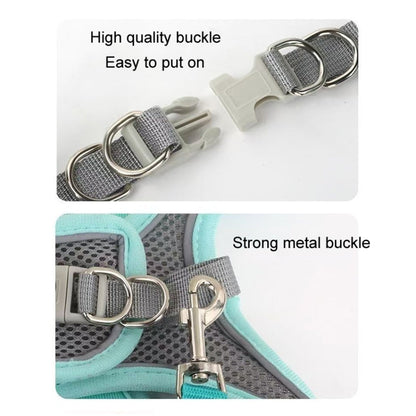 Undershirt Style Pet Chest Harness Summer Breathable Reflective Dog Leash, Style: Green+1.5m Flat Rope(L)
