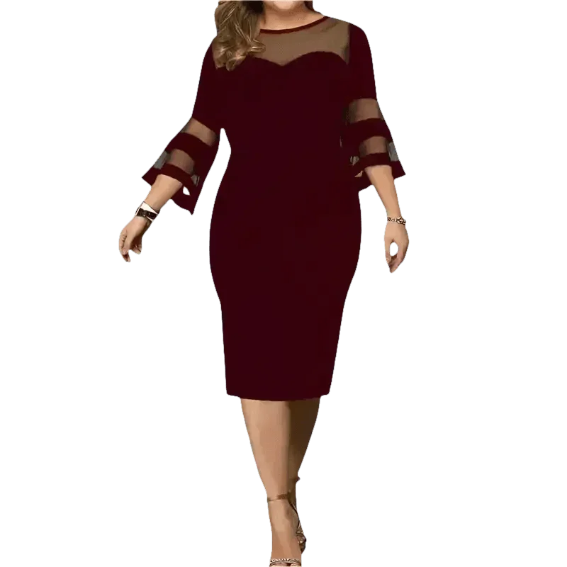 Black Mesh Plus Size Dress Elegant Fashion Collection