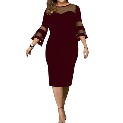 Black Mesh Plus Size Dress Elegant Fashion Collection