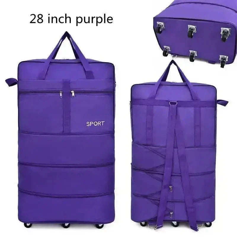 Black Rolling Foldable Luggage Bag Ultimate Travel Companion