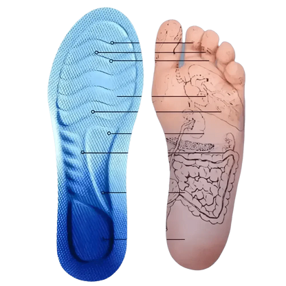 Blue and White Sports Insoles Breathable Shock Absorption, mens sports insoles